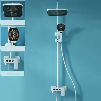 Modern Pressure Balanced Diverter Valve Shower Faucet Adjustable Shower System on Wall Square Temperature Control Digital Display Not Included Clearhalo 'Bathroom Remodel & Bathroom Fixtures' 'Home Improvement' 'home_improvement' 'home_improvement_shower_faucets' 'Shower Faucets & Systems' 'shower_faucets' 'Showers & Bathtubs Plumbing' 'Showers & Bathtubs' 6285147