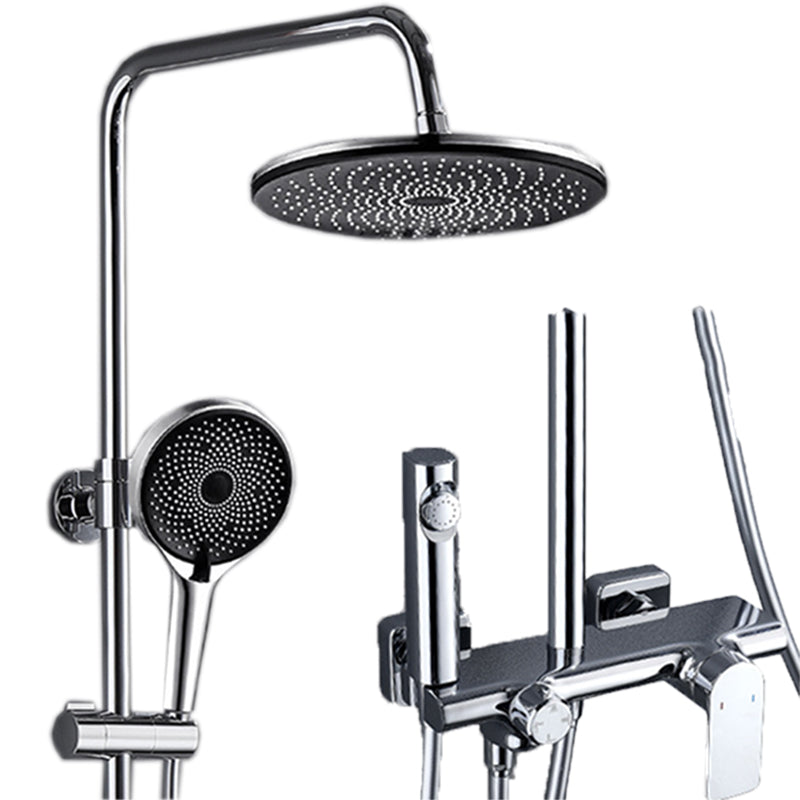 Wall Mounted Modern Square Metal Shower Adjustable Shower Head Shower Faucet Clearhalo 'Bathroom Remodel & Bathroom Fixtures' 'Home Improvement' 'home_improvement' 'home_improvement_shower_faucets' 'Shower Faucets & Systems' 'shower_faucets' 'Showers & Bathtubs Plumbing' 'Showers & Bathtubs' 6285176