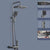 Wall Mounted Shower Arm Shower Faucet Metal Shower System with Slide Bar Gun Grey Square Clearhalo 'Bathroom Remodel & Bathroom Fixtures' 'Home Improvement' 'home_improvement' 'home_improvement_shower_faucets' 'Shower Faucets & Systems' 'shower_faucets' 'Showers & Bathtubs Plumbing' 'Showers & Bathtubs' 6285203