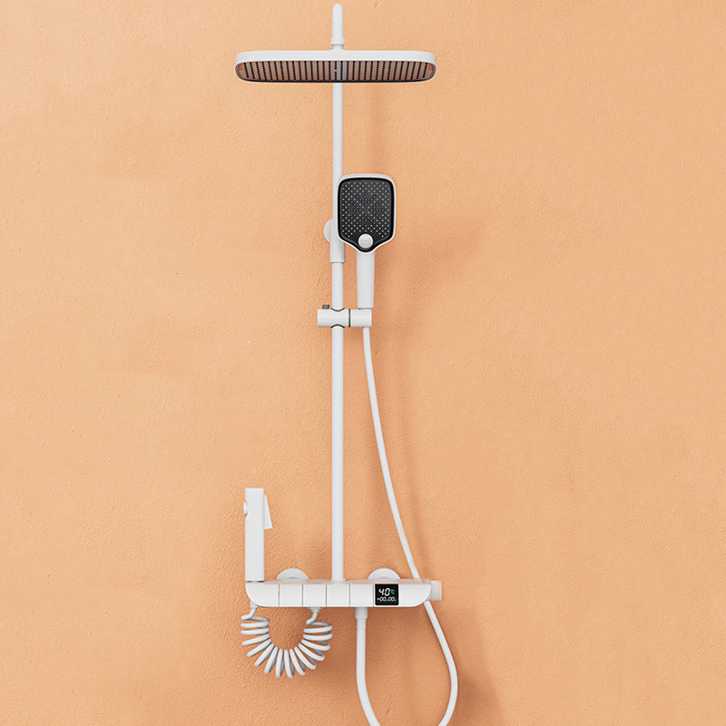 Wall Mounted Shower Arm Shower Faucet Metal Shower System with Slide Bar Clearhalo 'Bathroom Remodel & Bathroom Fixtures' 'Home Improvement' 'home_improvement' 'home_improvement_shower_faucets' 'Shower Faucets & Systems' 'shower_faucets' 'Showers & Bathtubs Plumbing' 'Showers & Bathtubs' 6285215