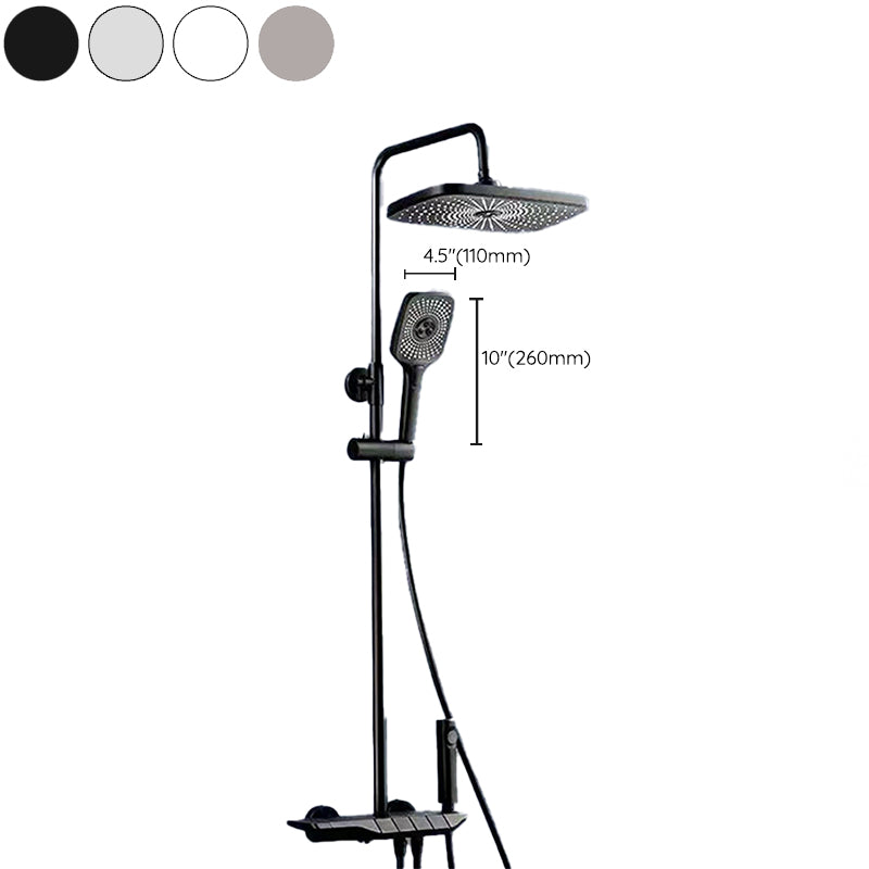 Wall Mounted Shower Arm Shower Faucet Metal Shower System with Slide Bar Clearhalo 'Bathroom Remodel & Bathroom Fixtures' 'Home Improvement' 'home_improvement' 'home_improvement_shower_faucets' 'Shower Faucets & Systems' 'shower_faucets' 'Showers & Bathtubs Plumbing' 'Showers & Bathtubs' 6285217