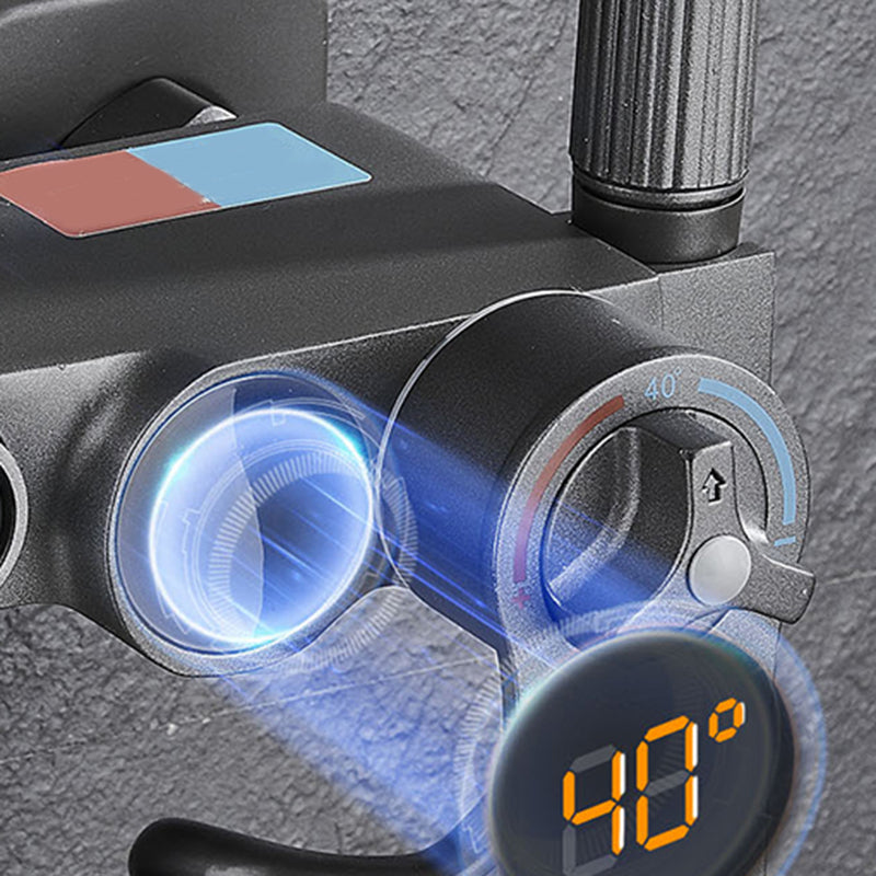 Modern Gray Shower Set 2 Shower Heads Shower System for Bathroom Clearhalo 'Bathroom Remodel & Bathroom Fixtures' 'Home Improvement' 'home_improvement' 'home_improvement_shower_faucets' 'Shower Faucets & Systems' 'shower_faucets' 'Showers & Bathtubs Plumbing' 'Showers & Bathtubs' 6285230