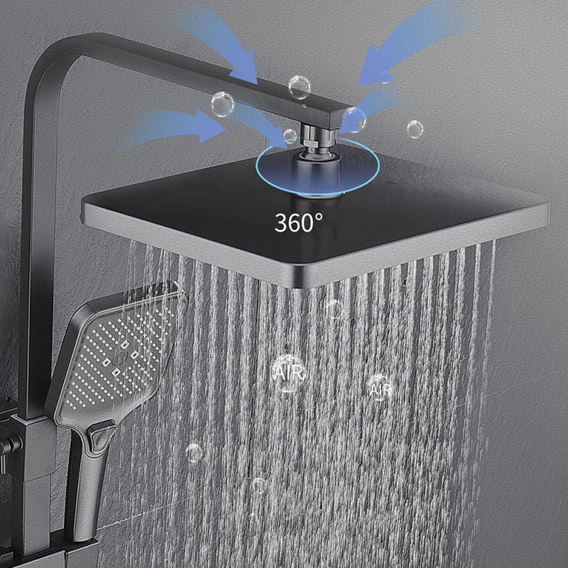 Modern Gray Shower Set 2 Shower Heads Shower System for Bathroom Clearhalo 'Bathroom Remodel & Bathroom Fixtures' 'Home Improvement' 'home_improvement' 'home_improvement_shower_faucets' 'Shower Faucets & Systems' 'shower_faucets' 'Showers & Bathtubs Plumbing' 'Showers & Bathtubs' 6285231