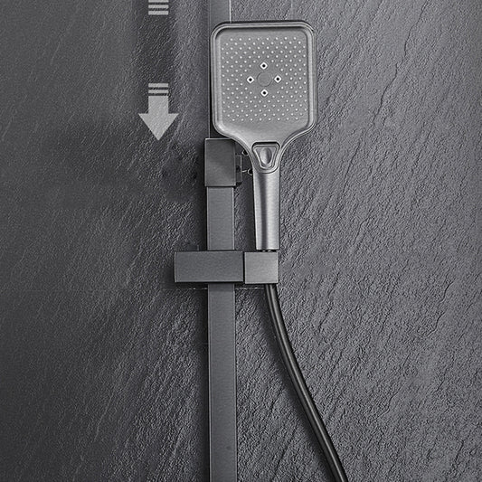 Modern Gray Shower Set 2 Shower Heads Shower System for Bathroom Clearhalo 'Bathroom Remodel & Bathroom Fixtures' 'Home Improvement' 'home_improvement' 'home_improvement_shower_faucets' 'Shower Faucets & Systems' 'shower_faucets' 'Showers & Bathtubs Plumbing' 'Showers & Bathtubs' 6285235