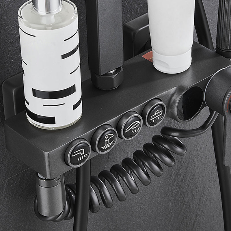 Modern Gray Shower Set 2 Shower Heads Shower System for Bathroom Clearhalo 'Bathroom Remodel & Bathroom Fixtures' 'Home Improvement' 'home_improvement' 'home_improvement_shower_faucets' 'Shower Faucets & Systems' 'shower_faucets' 'Showers & Bathtubs Plumbing' 'Showers & Bathtubs' 6285240