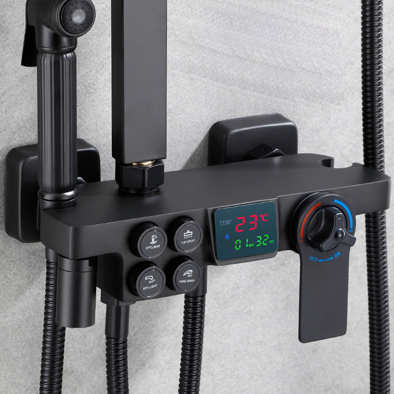 Contemporary Copper Shower System Wall Mounted Shower System with Hand Shower Clearhalo 'Bathroom Remodel & Bathroom Fixtures' 'Home Improvement' 'home_improvement' 'home_improvement_shower_faucets' 'Shower Faucets & Systems' 'shower_faucets' 'Showers & Bathtubs Plumbing' 'Showers & Bathtubs' 6285263