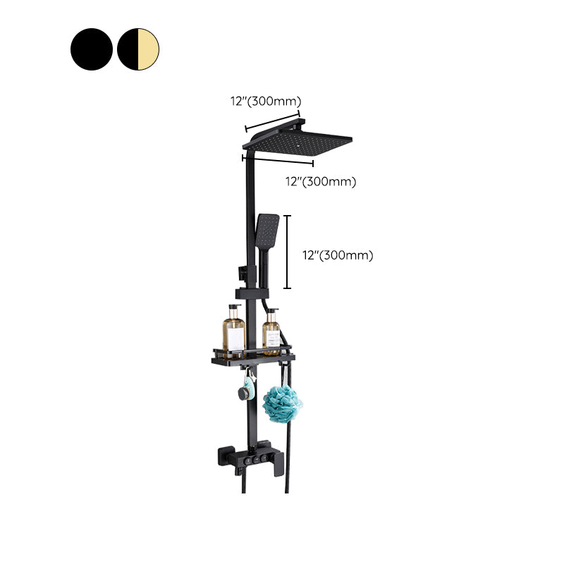 Contemporary Copper Shower System Wall Mounted Shower System with Hand Shower Clearhalo 'Bathroom Remodel & Bathroom Fixtures' 'Home Improvement' 'home_improvement' 'home_improvement_shower_faucets' 'Shower Faucets & Systems' 'shower_faucets' 'Showers & Bathtubs Plumbing' 'Showers & Bathtubs' 6285274