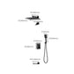 Square Black Spot Resist Shower Faucet Shower Arm Shower with Handheld Shower Head Clearhalo 'Bathroom Remodel & Bathroom Fixtures' 'Home Improvement' 'home_improvement' 'home_improvement_shower_faucets' 'Shower Faucets & Systems' 'shower_faucets' 'Showers & Bathtubs Plumbing' 'Showers & Bathtubs' 6285317