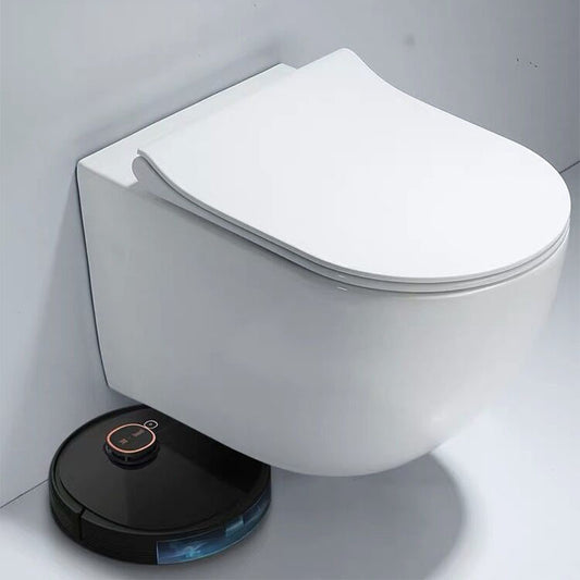 Wall-mounted Toilet Household In-wall Hidden Tank Soft-Close Seat Toilet Clearhalo 'Bathroom Remodel & Bathroom Fixtures' 'Home Improvement' 'home_improvement' 'home_improvement_toilets' 'Toilets & Bidets' 'Toilets' 6285466