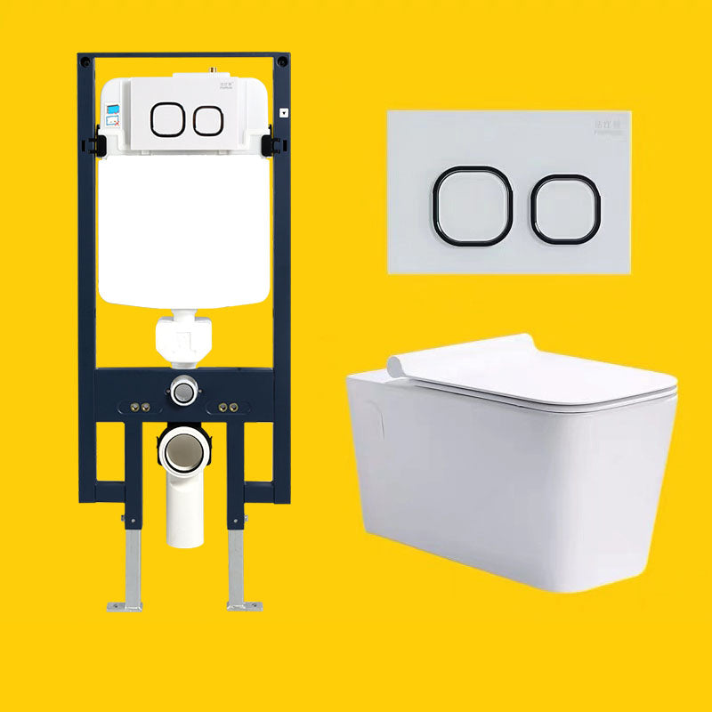 Wall-mounted Toilet Household In-wall Hidden Tank Soft-Close Seat Toilet 14"L x 23"W x 14"H Toilet with High Tanker Clearhalo 'Bathroom Remodel & Bathroom Fixtures' 'Home Improvement' 'home_improvement' 'home_improvement_toilets' 'Toilets & Bidets' 'Toilets' 6285486