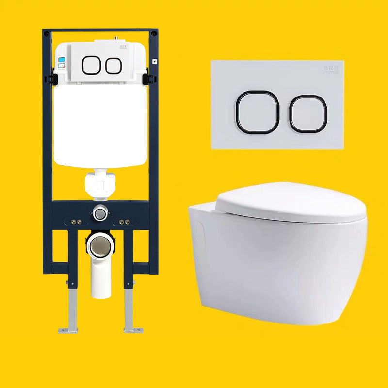 Wall-mounted Toilet Household In-wall Hidden Tank Soft-Close Seat Toilet 16"L x 23"W x 14"H Toilet with High Tanker Clearhalo 'Bathroom Remodel & Bathroom Fixtures' 'Home Improvement' 'home_improvement' 'home_improvement_toilets' 'Toilets & Bidets' 'Toilets' 6285490