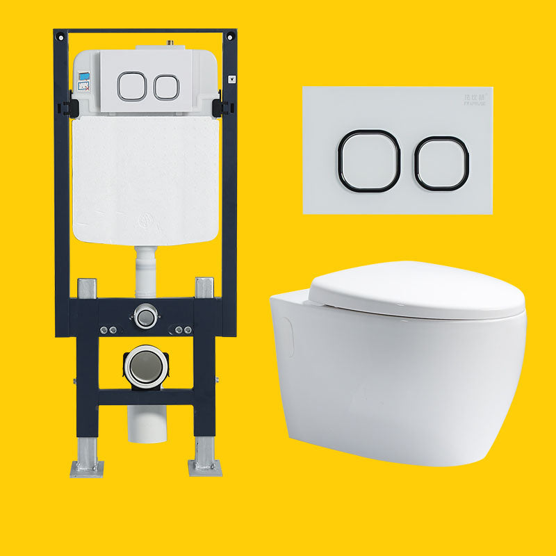 Wall-mounted Toilet Household In-wall Hidden Tank Soft-Close Seat Toilet 16"L x 23"W x 14"H Toilet with Freestanding Tanker Clearhalo 'Bathroom Remodel & Bathroom Fixtures' 'Home Improvement' 'home_improvement' 'home_improvement_toilets' 'Toilets & Bidets' 'Toilets' 6285491