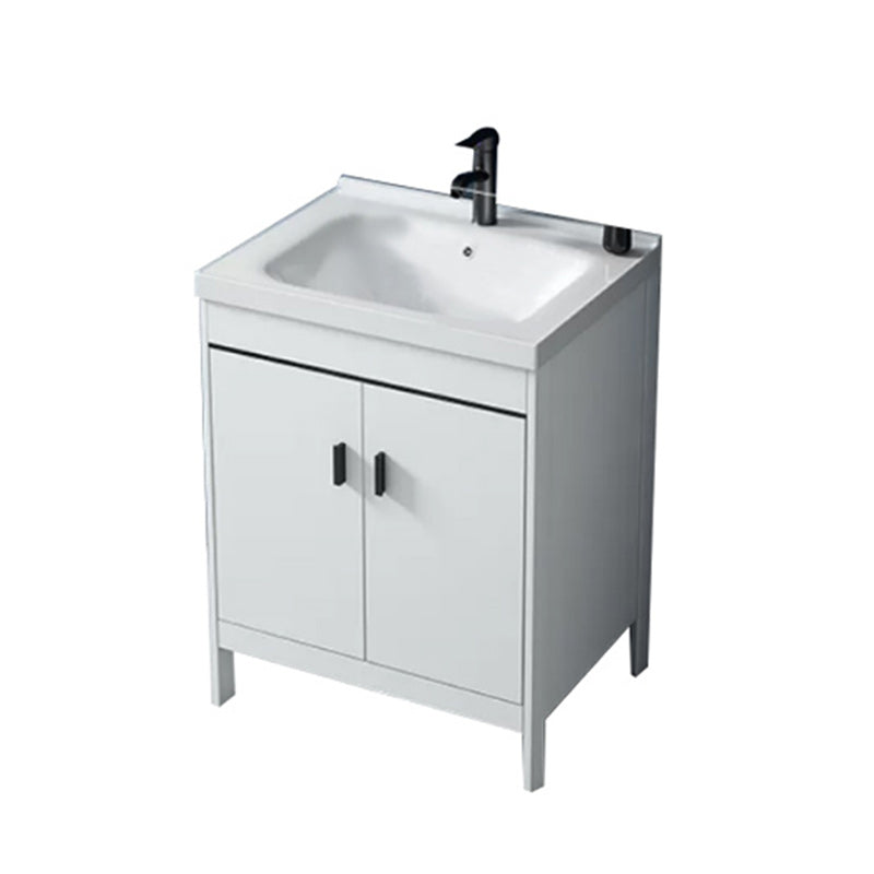 Modern Sink Vanity Wood with Mirror Faucet and Standalone Cabinet Sink Floor Cabinet Vanity & Faucet 24"L x 15.7"W x 31.9"H None Clearhalo 'Bathroom Remodel & Bathroom Fixtures' 'Bathroom Vanities' 'bathroom_vanities' 'Home Improvement' 'home_improvement' 'home_improvement_bathroom_vanities' 6286499