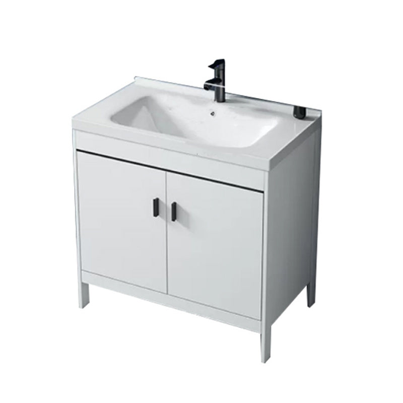 Modern Sink Vanity Wood with Mirror Faucet and Standalone Cabinet Sink Floor Cabinet Vanity & Faucet 28"L x 18.9"W x 31.9"H None Clearhalo 'Bathroom Remodel & Bathroom Fixtures' 'Bathroom Vanities' 'bathroom_vanities' 'Home Improvement' 'home_improvement' 'home_improvement_bathroom_vanities' 6286500