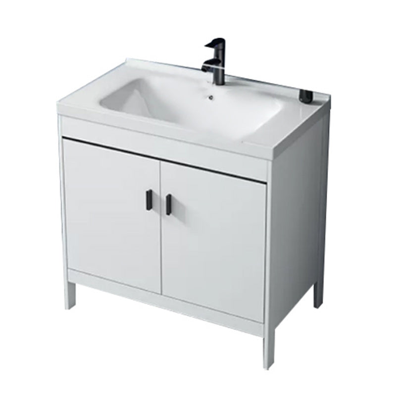 Modern Sink Vanity Wood with Mirror Faucet and Standalone Cabinet Sink Floor Cabinet Vanity & Faucet 31.9"L x 18.9"W x 31.9"H None Clearhalo 'Bathroom Remodel & Bathroom Fixtures' 'Bathroom Vanities' 'bathroom_vanities' 'Home Improvement' 'home_improvement' 'home_improvement_bathroom_vanities' 6286502