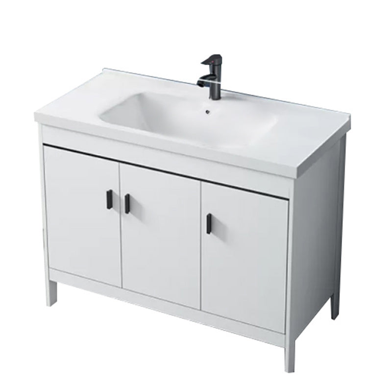 Modern Sink Vanity Wood with Mirror Faucet and Standalone Cabinet Sink Floor Cabinet Vanity & Faucet 35.8"L x 18.9"W x 31.9"H None Clearhalo 'Bathroom Remodel & Bathroom Fixtures' 'Bathroom Vanities' 'bathroom_vanities' 'Home Improvement' 'home_improvement' 'home_improvement_bathroom_vanities' 6286505