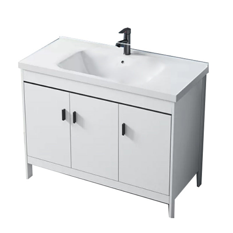 Modern Sink Vanity Wood with Mirror Faucet and Standalone Cabinet Sink Floor Cabinet Vanity & Faucet 39.8"L x 18.9"W x 31.9"H None Clearhalo 'Bathroom Remodel & Bathroom Fixtures' 'Bathroom Vanities' 'bathroom_vanities' 'Home Improvement' 'home_improvement' 'home_improvement_bathroom_vanities' 6286507