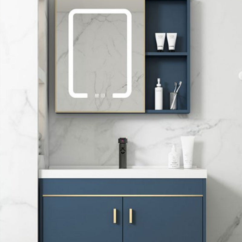 Modern Sink Vanity Wood with Mirror Faucet and Standalone Cabinet Sink Floor Cabinet Clearhalo 'Bathroom Remodel & Bathroom Fixtures' 'Bathroom Vanities' 'bathroom_vanities' 'Home Improvement' 'home_improvement' 'home_improvement_bathroom_vanities' 6286508
