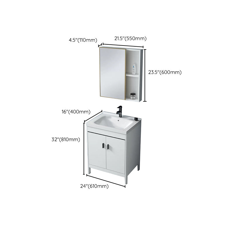Modern Sink Vanity Wood with Mirror Faucet and Standalone Cabinet Sink Floor Cabinet Clearhalo 'Bathroom Remodel & Bathroom Fixtures' 'Bathroom Vanities' 'bathroom_vanities' 'Home Improvement' 'home_improvement' 'home_improvement_bathroom_vanities' 6286516