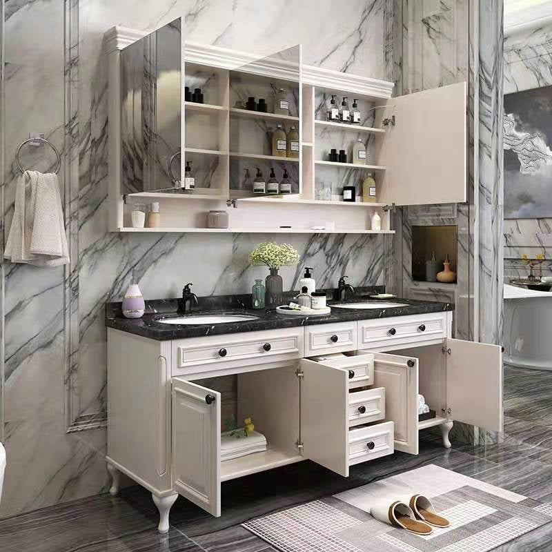 Traditional Bathroom Vanity Set Wood Mirror and Faucet Included Freestanding Bath Vanity Clearhalo 'Bathroom Remodel & Bathroom Fixtures' 'Bathroom Vanities' 'bathroom_vanities' 'Home Improvement' 'home_improvement' 'home_improvement_bathroom_vanities' 6287772