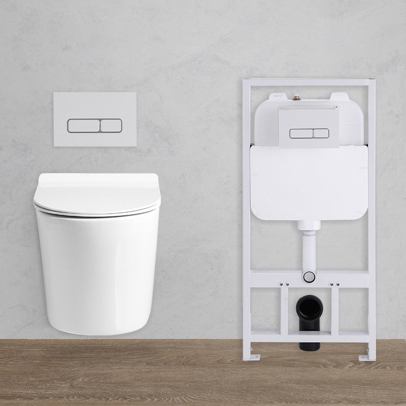 Wall Mount Flush Toilet Single Flush Modern One-Piece Toilet Urine Toilet 13"L x 22"W x 12"H Toilet with High Tanker Clearhalo 'Bathroom Remodel & Bathroom Fixtures' 'Home Improvement' 'home_improvement' 'home_improvement_toilets' 'Toilets & Bidets' 'Toilets' 6288237