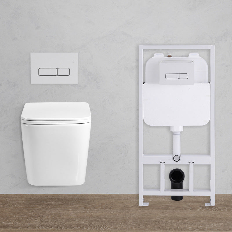 Wall Mount Flush Toilet Single Flush Modern One-Piece Toilet Urine Toilet 13"L x 20"W x 12"H Toilet with High Tanker Clearhalo 'Bathroom Remodel & Bathroom Fixtures' 'Home Improvement' 'home_improvement' 'home_improvement_toilets' 'Toilets & Bidets' 'Toilets' 6288239