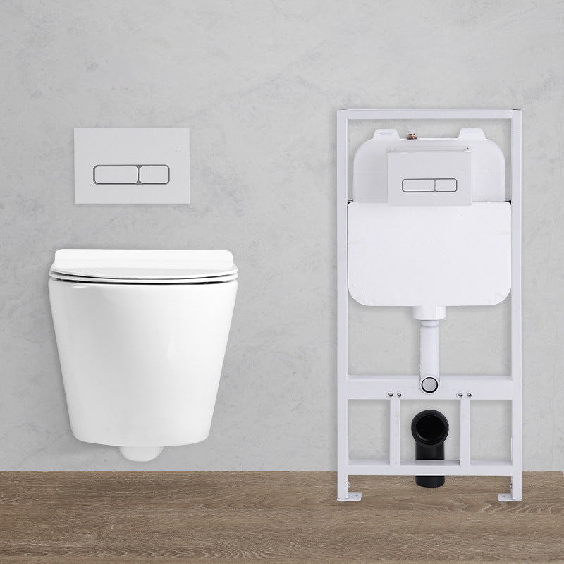 Wall Mount Flush Toilet Single Flush Modern One-Piece Toilet Urine Toilet 14"L x 19"W x 12"H Toilet with High Tanker Clearhalo 'Bathroom Remodel & Bathroom Fixtures' 'Home Improvement' 'home_improvement' 'home_improvement_toilets' 'Toilets & Bidets' 'Toilets' 6288244