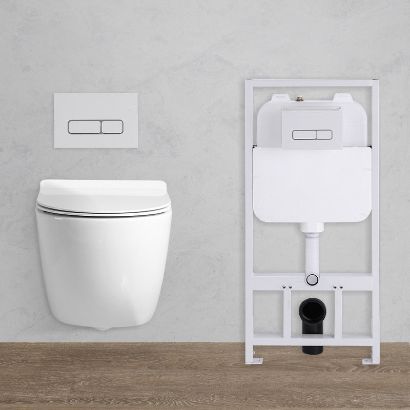 Wall Mount Flush Toilet Single Flush Modern One-Piece Toilet Urine Toilet 14"L x 22"W x 12"H Toilet with High Tanker Clearhalo 'Bathroom Remodel & Bathroom Fixtures' 'Home Improvement' 'home_improvement' 'home_improvement_toilets' 'Toilets & Bidets' 'Toilets' 6288246