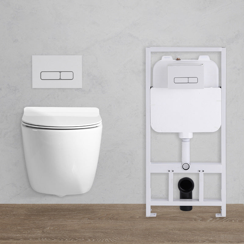 Wall Mount Flush Toilet Single Flush Modern One-Piece Toilet Urine Toilet 14"L x 22"W x 12"H Toilet with High Tanker Clearhalo 'Bathroom Remodel & Bathroom Fixtures' 'Home Improvement' 'home_improvement' 'home_improvement_toilets' 'Toilets & Bidets' 'Toilets' 6288246