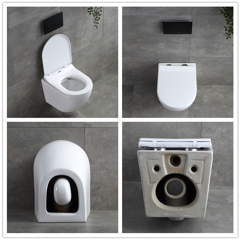 Modern Wall Mount Flush Toilet All-In-One Siphon Jet Toilet Bowl Clearhalo 'Bathroom Remodel & Bathroom Fixtures' 'Home Improvement' 'home_improvement' 'home_improvement_toilets' 'Toilets & Bidets' 'Toilets' 6288288