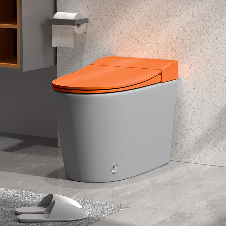 Modern Floor Mount Toilet Bowl Siphon Jet Skirted Toilet with Seat for Bathroom 15"L x 27"W x 18"H Orange 12" Clearhalo 'Bathroom Remodel & Bathroom Fixtures' 'Home Improvement' 'home_improvement' 'home_improvement_toilets' 'Toilets & Bidets' 'Toilets' 6288306