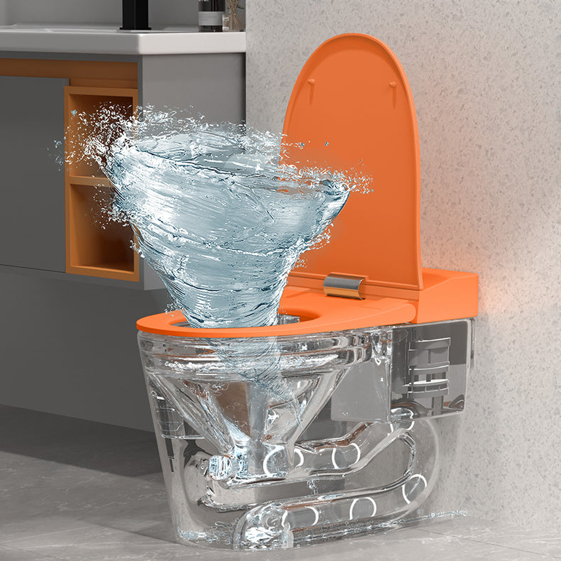 Modern Floor Mount Toilet Bowl Siphon Jet Skirted Toilet with Seat for Bathroom Clearhalo 'Bathroom Remodel & Bathroom Fixtures' 'Home Improvement' 'home_improvement' 'home_improvement_toilets' 'Toilets & Bidets' 'Toilets' 6288307