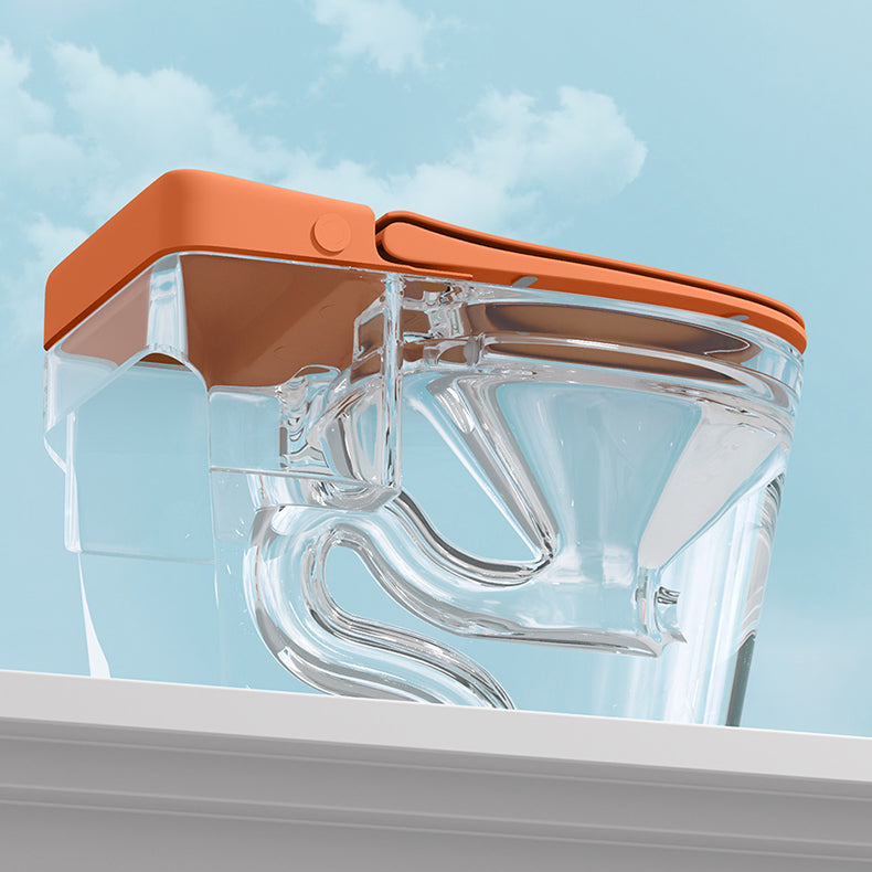 Modern Floor Mount Toilet Bowl Siphon Jet Skirted Toilet with Seat for Bathroom Clearhalo 'Bathroom Remodel & Bathroom Fixtures' 'Home Improvement' 'home_improvement' 'home_improvement_toilets' 'Toilets & Bidets' 'Toilets' 6288309