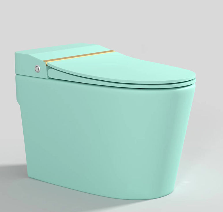 Modern Floor Mount Toilet Bowl Siphon Jet Skirted Toilet with Seat for Bathroom 15"L x 27"W x 18"H Green Clearhalo 'Bathroom Remodel & Bathroom Fixtures' 'Home Improvement' 'home_improvement' 'home_improvement_toilets' 'Toilets & Bidets' 'Toilets' 6288314