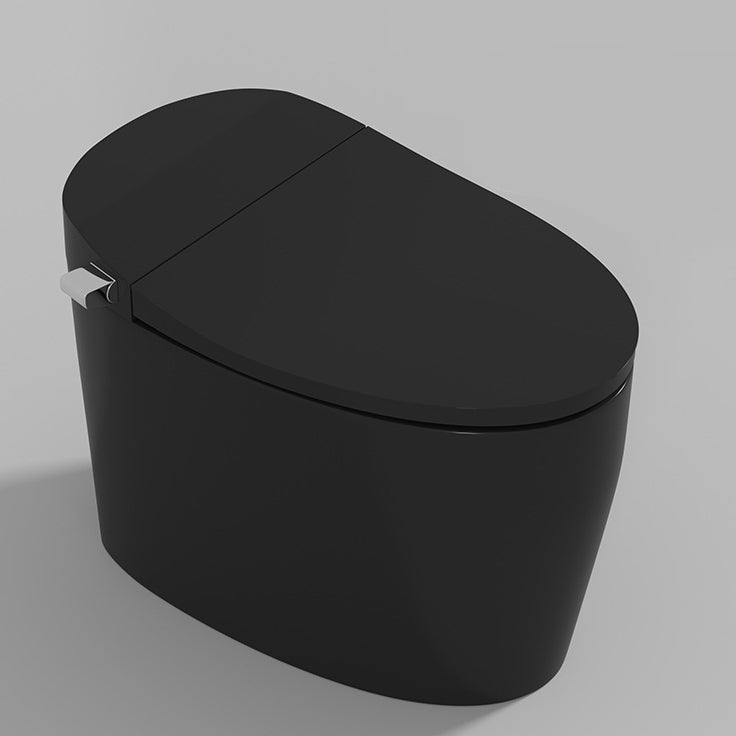 Modern Floor Mount Toilet Bowl Siphon Jet Skirted Toilet with Seat for Bathroom 16"L x 27"W x 19"H Black Clearhalo 'Bathroom Remodel & Bathroom Fixtures' 'Home Improvement' 'home_improvement' 'home_improvement_toilets' 'Toilets & Bidets' 'Toilets' 6288316