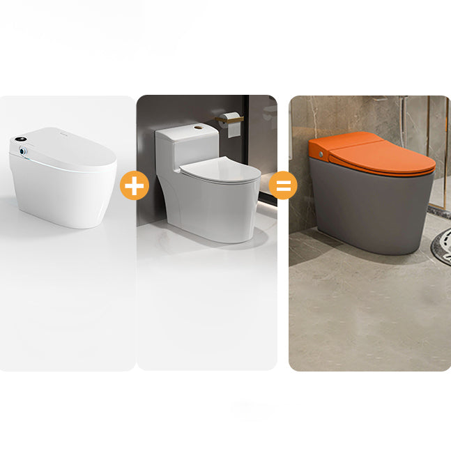 Modern Floor Mount Toilet Bowl Siphon Jet Skirted Toilet with Seat for Bathroom Clearhalo 'Bathroom Remodel & Bathroom Fixtures' 'Home Improvement' 'home_improvement' 'home_improvement_toilets' 'Toilets & Bidets' 'Toilets' 6288318