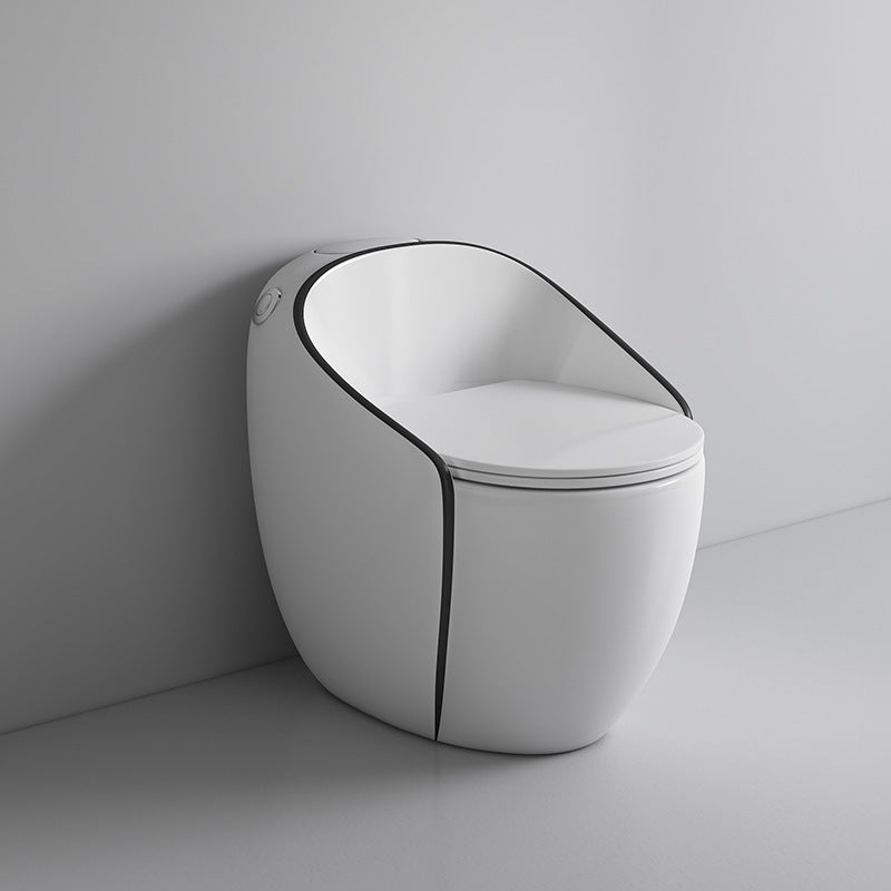 1-Piece Flush Toilet 1.2/1.6 GPF Elongated Toilet Bowl for Bathroom Black Toilet with Sprayer Clearhalo 'Bathroom Remodel & Bathroom Fixtures' 'Home Improvement' 'home_improvement' 'home_improvement_toilets' 'Toilets & Bidets' 'Toilets' 6288340