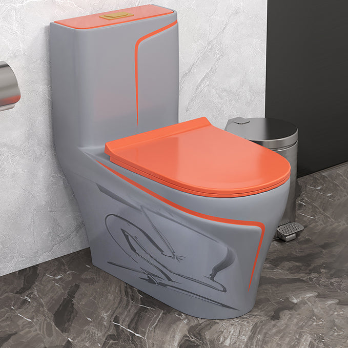 Traditional Flush Toilet Floor Mount One-Piece Toilet with Slow Close Seat Clearhalo 'Bathroom Remodel & Bathroom Fixtures' 'Home Improvement' 'home_improvement' 'home_improvement_toilets' 'Toilets & Bidets' 'Toilets' 6288387
