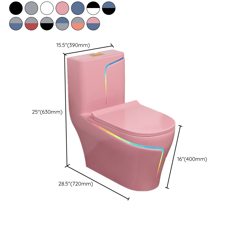 Traditional Flush Toilet Floor Mount One-Piece Toilet with Slow Close Seat Clearhalo 'Bathroom Remodel & Bathroom Fixtures' 'Home Improvement' 'home_improvement' 'home_improvement_toilets' 'Toilets & Bidets' 'Toilets' 6288405