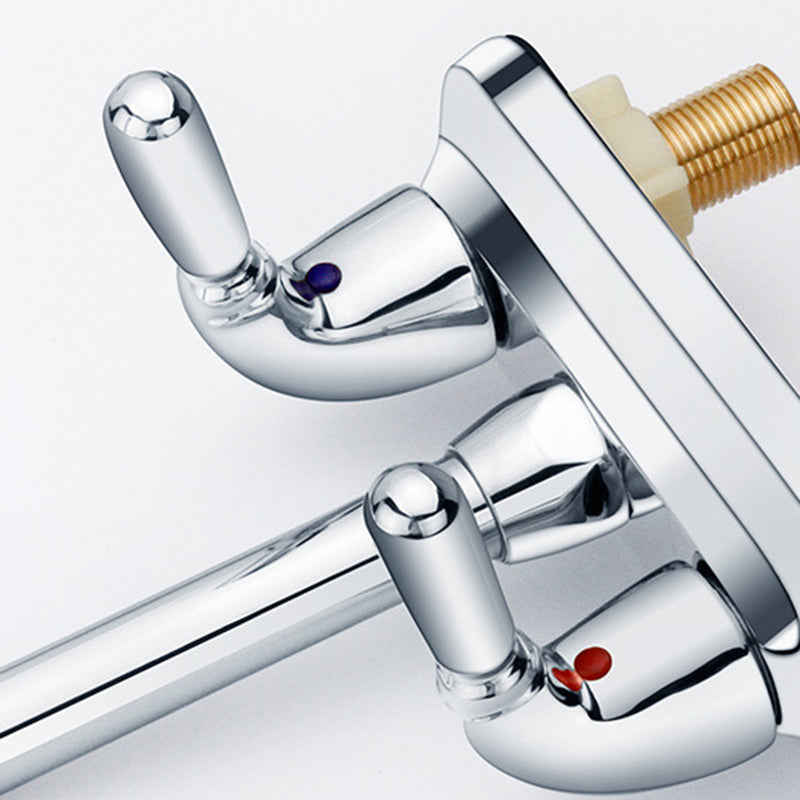 2-Handle High Arch Kitchen Faucet Contemporary Kitchen Sink Faucet with Deck Plate Clearhalo 'Home Improvement' 'home_improvement' 'home_improvement_kitchen_faucets' 'Kitchen Faucets' 'Kitchen Remodel & Kitchen Fixtures' 'Kitchen Sinks & Faucet Components' 'kitchen_faucets' 6298190