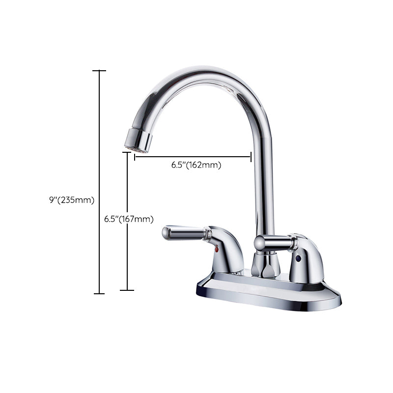 2-Handle High Arch Kitchen Faucet Contemporary Kitchen Sink Faucet with Deck Plate Clearhalo 'Home Improvement' 'home_improvement' 'home_improvement_kitchen_faucets' 'Kitchen Faucets' 'Kitchen Remodel & Kitchen Fixtures' 'Kitchen Sinks & Faucet Components' 'kitchen_faucets' 6298192