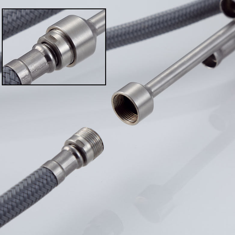 Modern Spray Kitchen Faucet Stainless Steel with Pull Out Sprayer Bar Faucet Clearhalo 'Home Improvement' 'home_improvement' 'home_improvement_kitchen_faucets' 'Kitchen Faucets' 'Kitchen Remodel & Kitchen Fixtures' 'Kitchen Sinks & Faucet Components' 'kitchen_faucets' 6298206