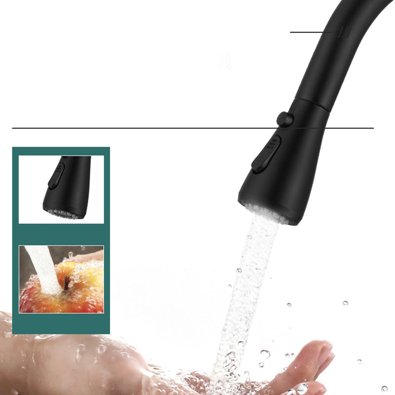 Modern Style Retractable Copper Kitchen Faucet Single Handle High Arc Kitchen Faucet Clearhalo 'Home Improvement' 'home_improvement' 'home_improvement_kitchen_faucets' 'Kitchen Faucets' 'Kitchen Remodel & Kitchen Fixtures' 'Kitchen Sinks & Faucet Components' 'kitchen_faucets' 6298237