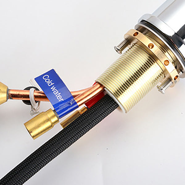 Modern Style Retractable Copper Kitchen Faucet Single Handle High Arc Kitchen Faucet Clearhalo 'Home Improvement' 'home_improvement' 'home_improvement_kitchen_faucets' 'Kitchen Faucets' 'Kitchen Remodel & Kitchen Fixtures' 'Kitchen Sinks & Faucet Components' 'kitchen_faucets' 6298243