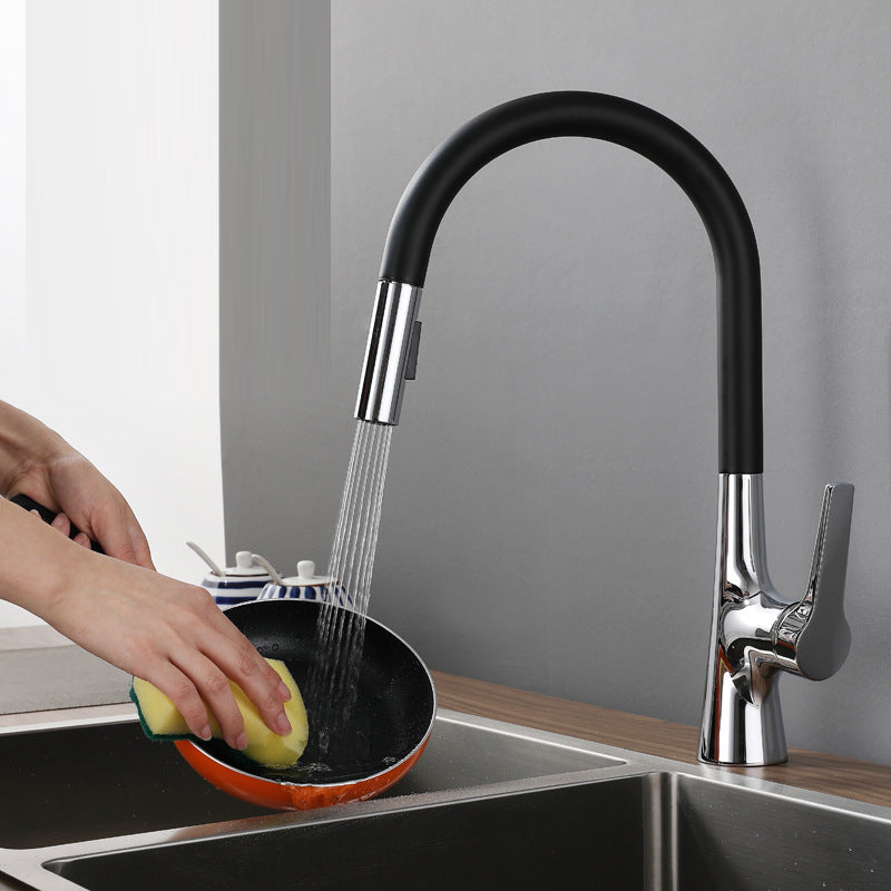 Modern Kitchen Sink Faucet Copper Single Handle High Arc Kitchen Faucet Clearhalo 'Home Improvement' 'home_improvement' 'home_improvement_kitchen_faucets' 'Kitchen Faucets' 'Kitchen Remodel & Kitchen Fixtures' 'Kitchen Sinks & Faucet Components' 'kitchen_faucets' 6298265