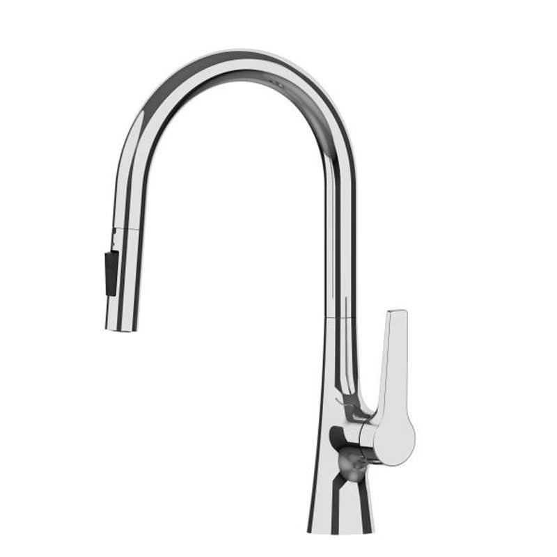 Modern Kitchen Sink Faucet Copper Single Handle High Arc Kitchen Faucet Chrome Clearhalo 'Home Improvement' 'home_improvement' 'home_improvement_kitchen_faucets' 'Kitchen Faucets' 'Kitchen Remodel & Kitchen Fixtures' 'Kitchen Sinks & Faucet Components' 'kitchen_faucets' 6298266