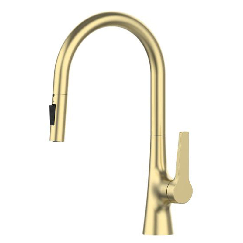 Modern Kitchen Sink Faucet Copper Single Handle High Arc Kitchen Faucet Gold Clearhalo 'Home Improvement' 'home_improvement' 'home_improvement_kitchen_faucets' 'Kitchen Faucets' 'Kitchen Remodel & Kitchen Fixtures' 'Kitchen Sinks & Faucet Components' 'kitchen_faucets' 6298267