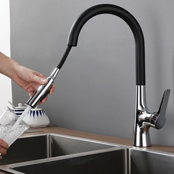 Modern Kitchen Sink Faucet Copper Single Handle High Arc Kitchen Faucet Clearhalo 'Home Improvement' 'home_improvement' 'home_improvement_kitchen_faucets' 'Kitchen Faucets' 'Kitchen Remodel & Kitchen Fixtures' 'Kitchen Sinks & Faucet Components' 'kitchen_faucets' 6298275