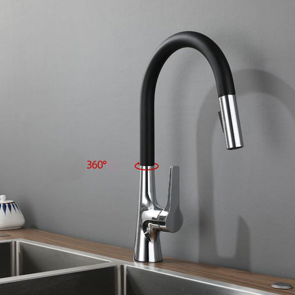 Modern Kitchen Sink Faucet Copper Single Handle High Arc Kitchen Faucet Clearhalo 'Home Improvement' 'home_improvement' 'home_improvement_kitchen_faucets' 'Kitchen Faucets' 'Kitchen Remodel & Kitchen Fixtures' 'Kitchen Sinks & Faucet Components' 'kitchen_faucets' 6298288