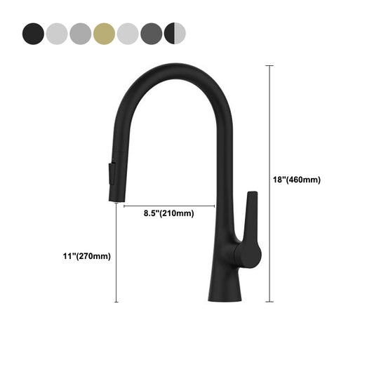 Modern Kitchen Sink Faucet Copper Single Handle High Arc Kitchen Faucet Clearhalo 'Home Improvement' 'home_improvement' 'home_improvement_kitchen_faucets' 'Kitchen Faucets' 'Kitchen Remodel & Kitchen Fixtures' 'Kitchen Sinks & Faucet Components' 'kitchen_faucets' 6298290